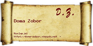 Doma Zobor névjegykártya